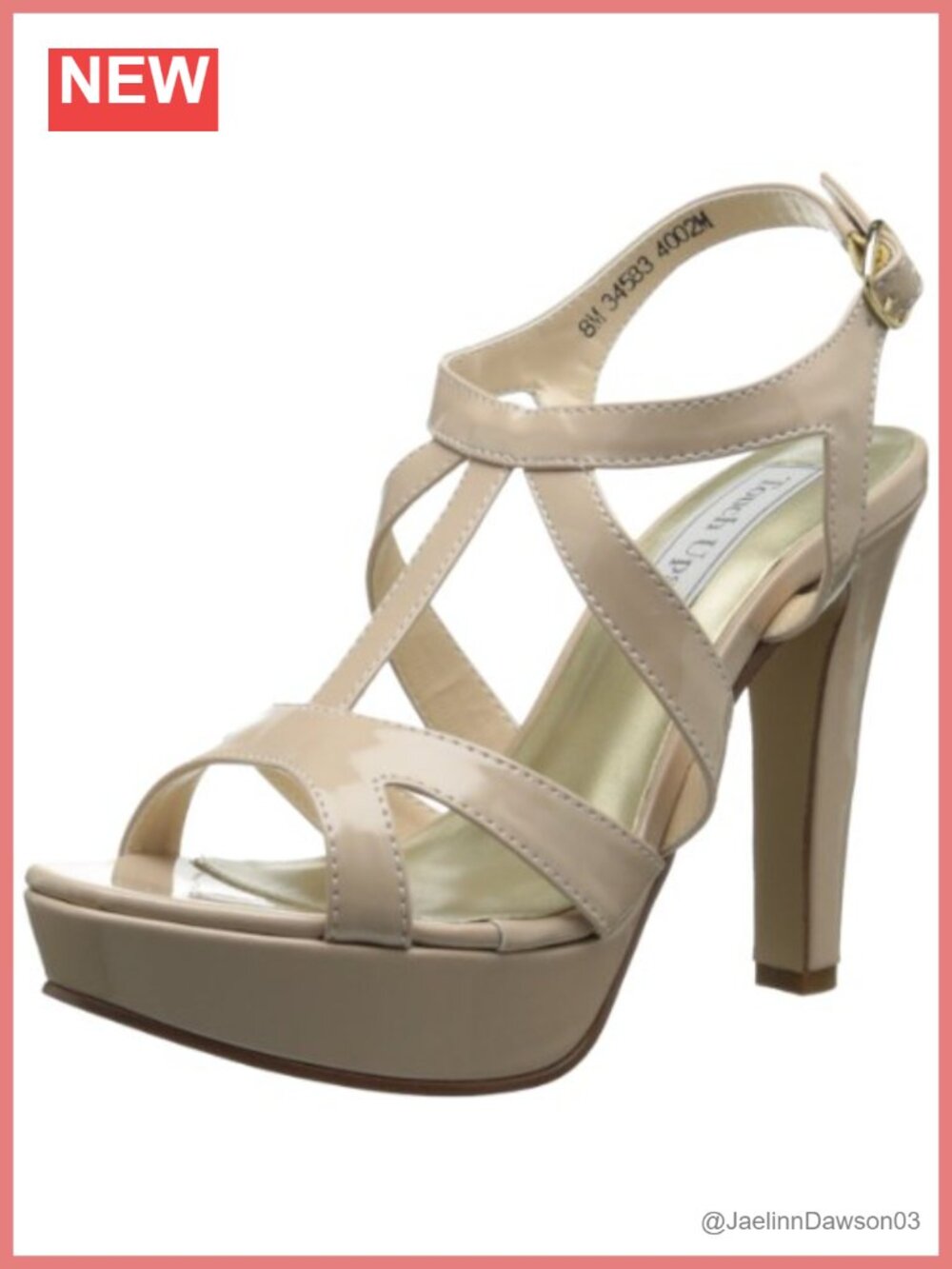 Touch Ups Queenie Synthetic Platform Sandal Open Toe Ankle Strap High Heel Prom